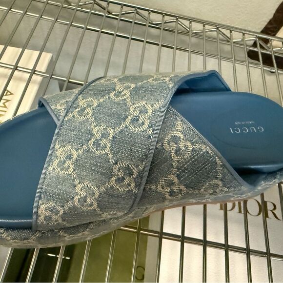 Brand new with box & dustbag Gucci Blue Women's Slide Sandals platform - Picture 1 of 15